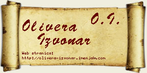 Olivera Izvonar vizit kartica